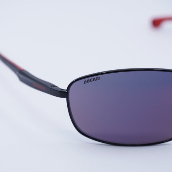 Carrera CARDUC 006/S 0OIT AO Sunglasses Black/Red Rectangle Frame, Red Lenses - Picture 2 of 10